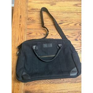 Mountain Buggy Black Cotton and Leather Satchel Bag‎